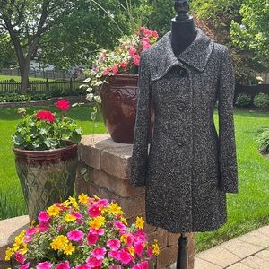Anne Klein Black tweed car coat